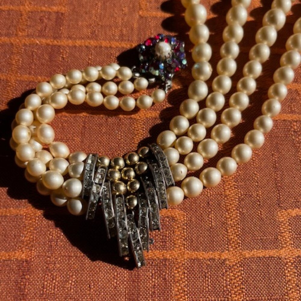 Pearl necklace 4-strand Vintage